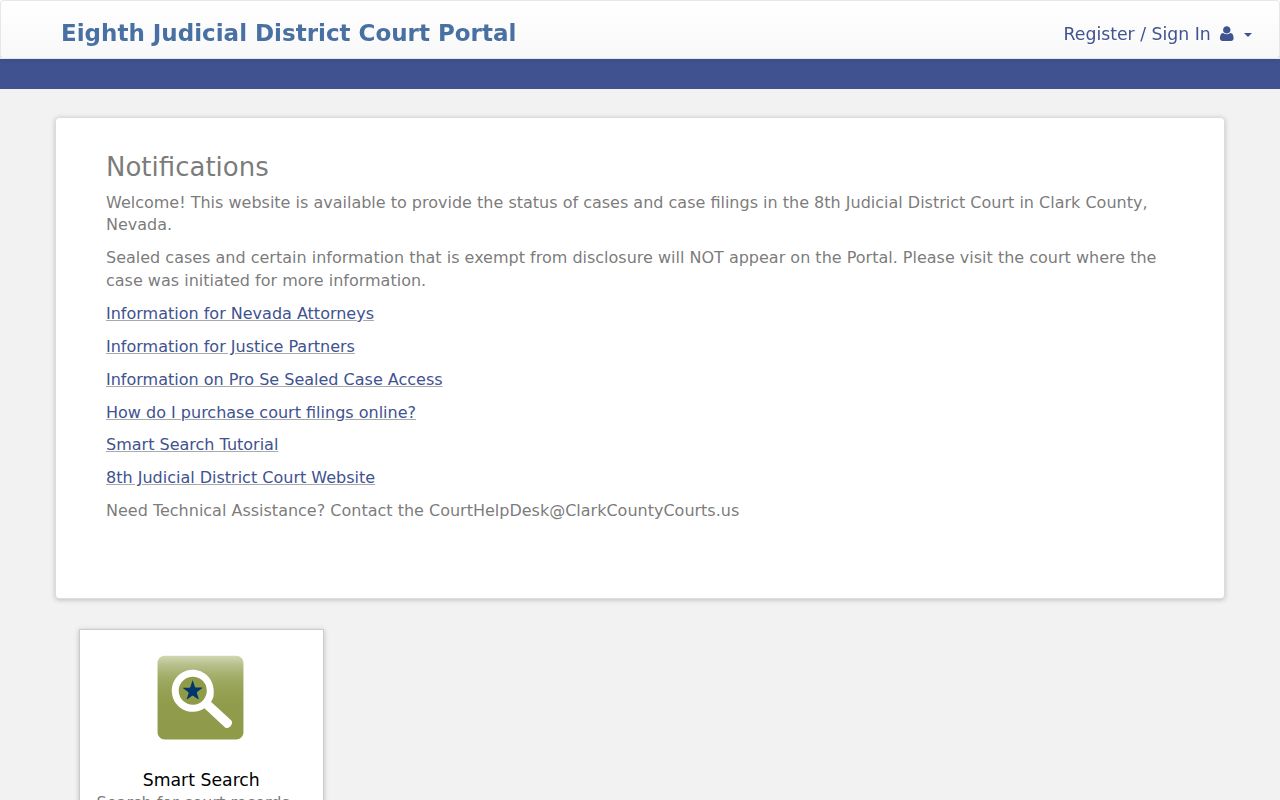 Mesquite people search using the Clark County court records portal